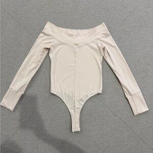 Free People Off-Shoulder Cream Bodysuit